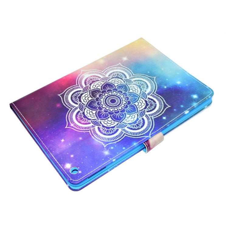 Patrón de impresión de cuero de la cartera de pie de Shell para iPad 9.7(2017) - alheña loto-11