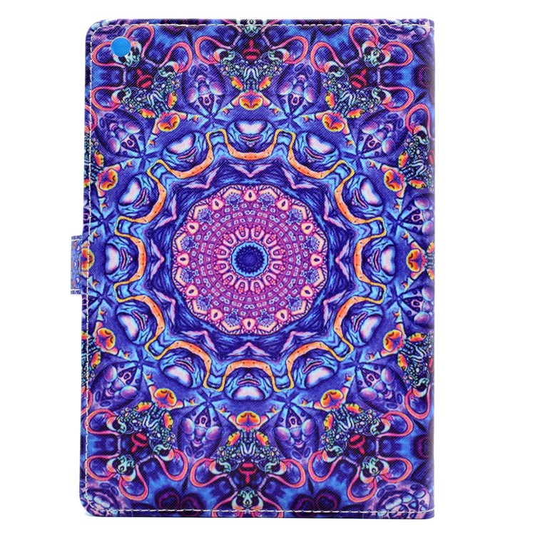 Leather Wallet Patterned Case with Stand for iPad 9.7 (2018) / 9.7 (2017) - Purple and Blue Bohemia Pattern-3