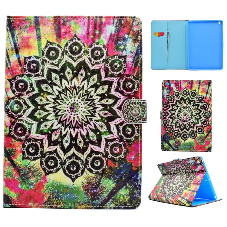 

Pattern Printing Leather Wallet Protection Shell for iPad 9.7 (2018) / 9.7 (2017) - Green and Black Bohemia Pattern, iPad 9.7 (2017)