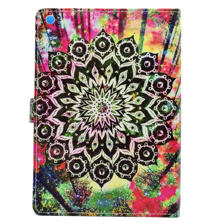 Pattern Printing Leather Wallet Protection Shell for iPad 9.7 (2018) / 9.7 (2017) - Green and Black Bohemia Pattern-3