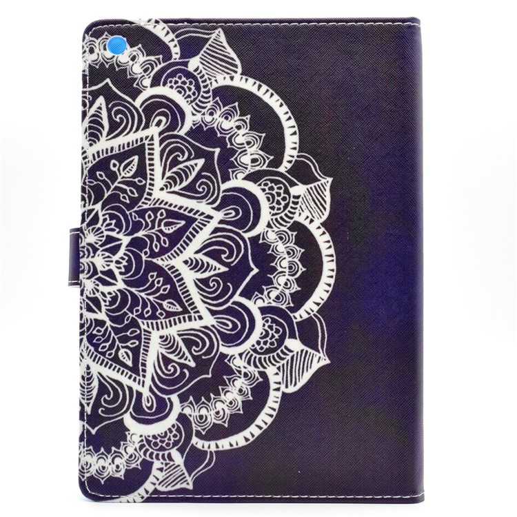 Padrão de couro carteira tampa da mesa com suporte para iPad 9.7 (2017) - Half Henna Lotus-3