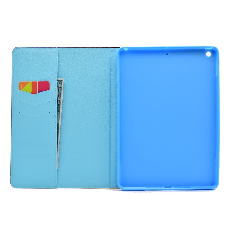 Padrão de couro carteira tampa da mesa com suporte para iPad 9.7 (2017) - Half Henna Lotus-6