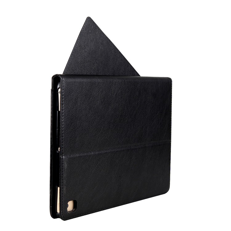 CMAI2 Leather Card Slots Stand Case with Stylus Pen Holder for iPad 9.7 (2017) - Black-1