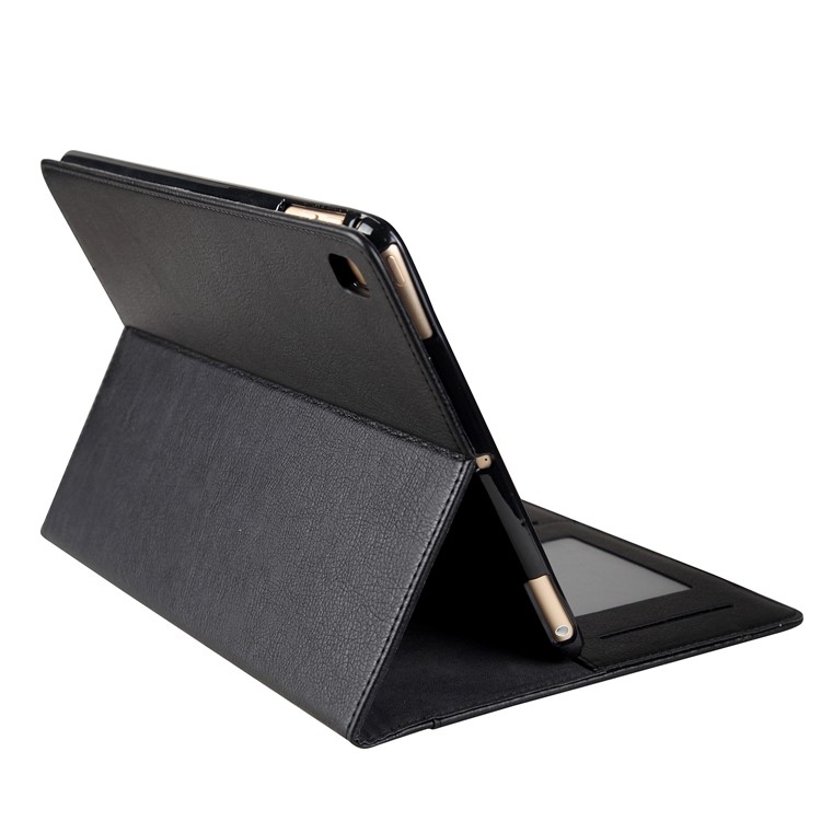 CMAI2 Leather Card Slots Stand Case with Stylus Pen Holder for iPad 9.7 (2017) - Black-3