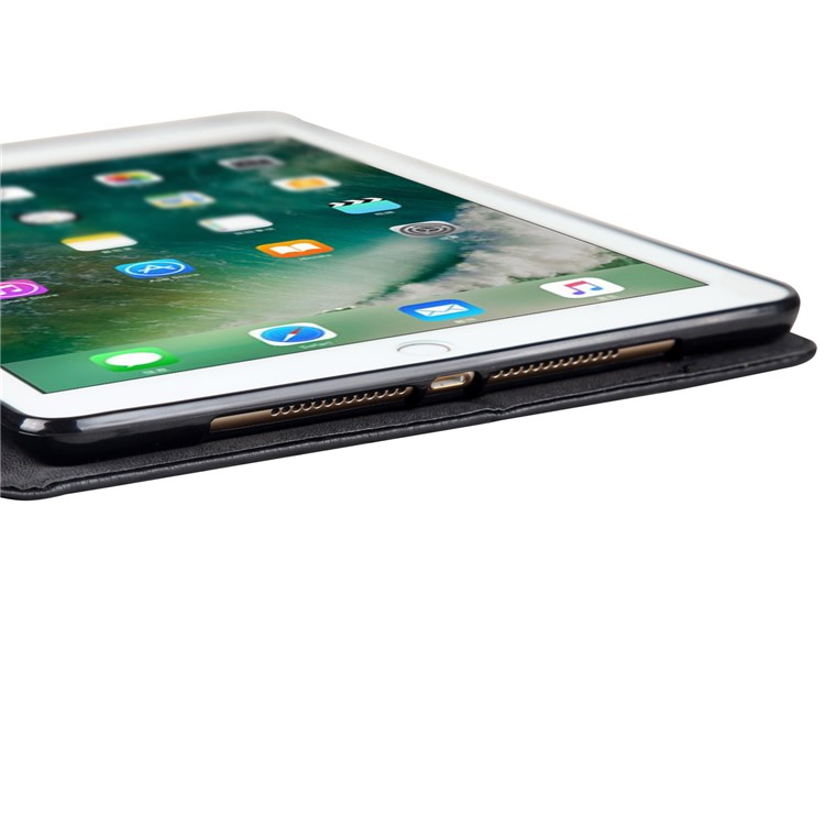 CMAI2 Leather Card Slots Stand Case with Stylus Pen Holder for iPad 9.7 (2017) - Black-5