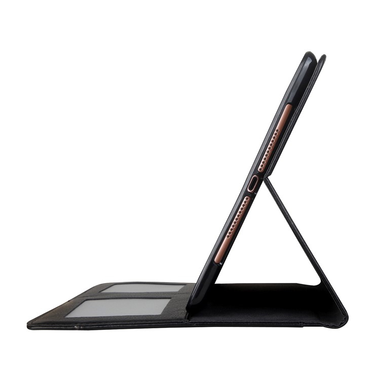 CMAI2 Leather Card Slots Stand Case with Stylus Pen Holder for iPad 9.7 (2017) - Black-8