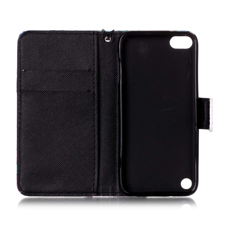 Rhinestone Decor Patterned Wallet Leather Stand Case Cover for iPod Touch 6/5 - Abstract Tree Pattern-6