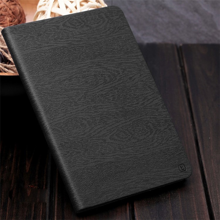 TORRAS Wood Grain Smart Leather Case Stand for iPad 9.7 (2017) - Black-2