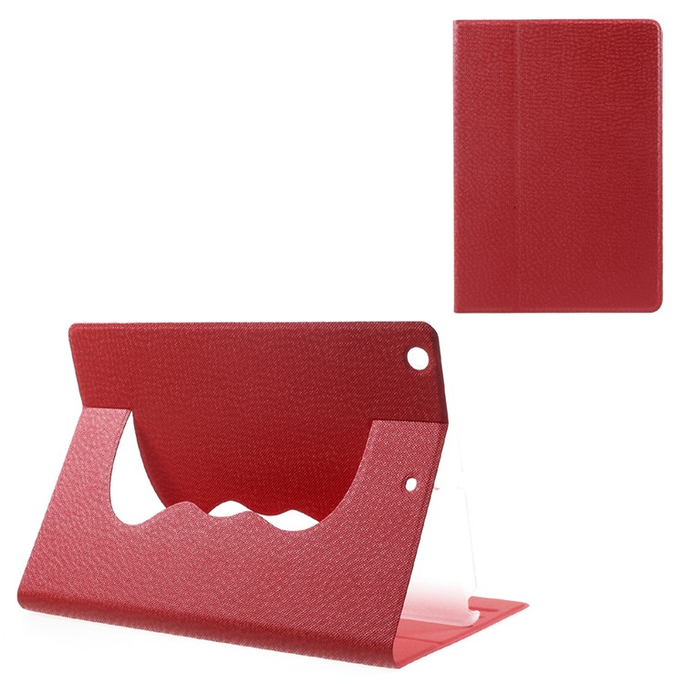 For iPad 9.7-inch (2017) 360 Degree Rotary Stand Leather Smart Case - Red-1