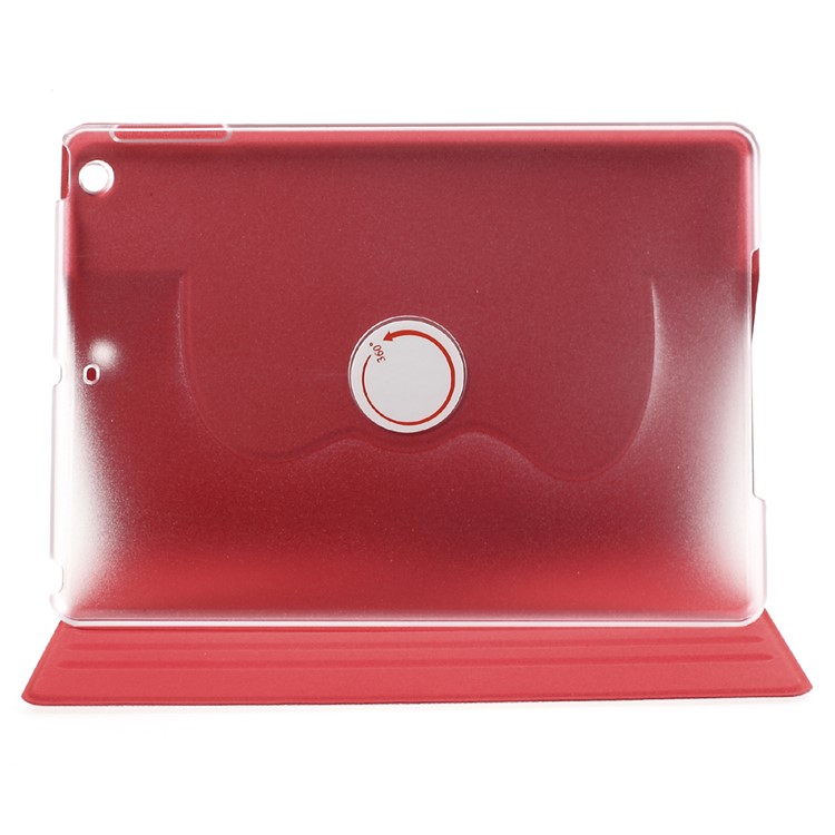 For iPad 9.7-inch (2017) 360 Degree Rotary Stand Leather Smart Case - Red-5