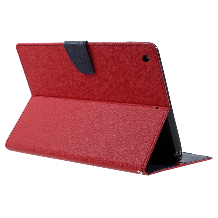 MERCURY GOOSPERY Leather Wallet Case with Stand for iPad 9.7 (2018) / 9.7 (2017) - Red-6