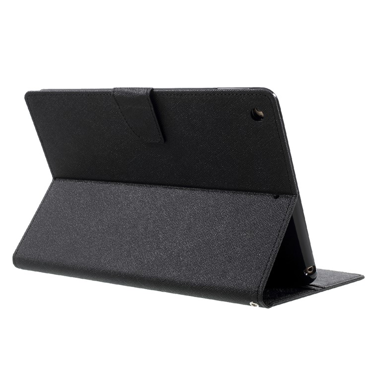 MERCURY GOOSPERY Wallet Leather Tablet Case for iPad 9.7 (2018) / 9.7 (2017) - All Black-5