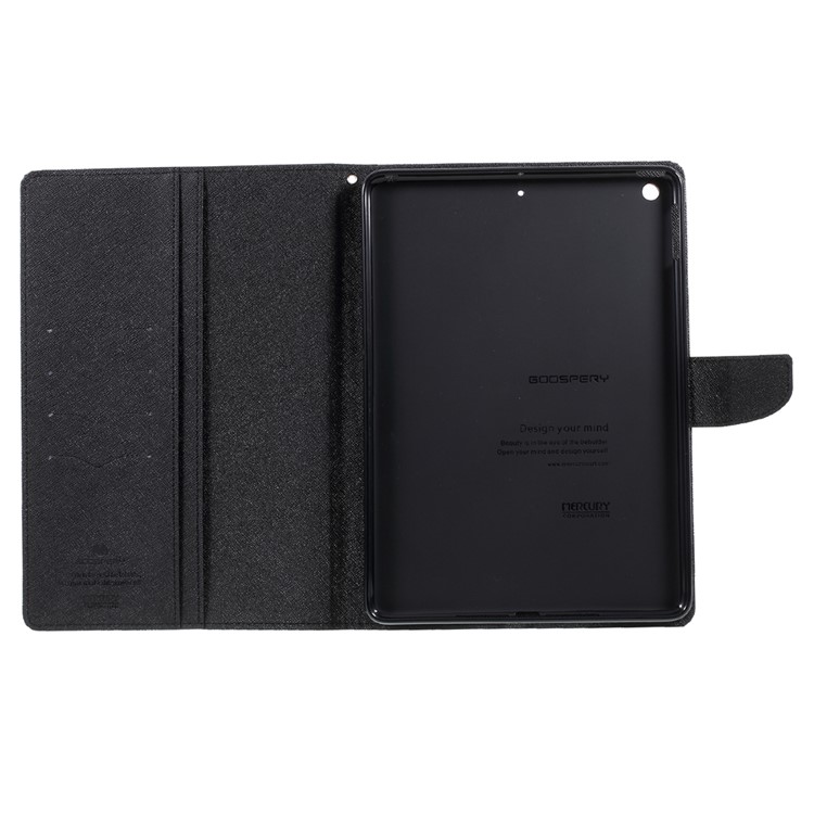 MERCURY GOOSPERY Wallet Leather Tablet Case for iPad 9.7 (2018) / 9.7 (2017) - All Black-9