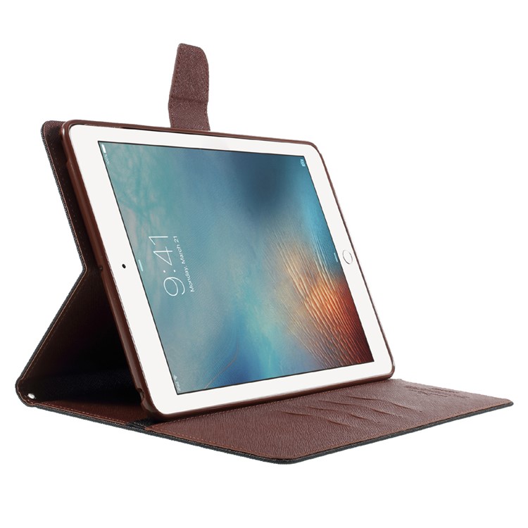 MERCURY GOOSPERY Wallet Leather Case for iPad 9.7 (2018) / 9.7 (2017) - Brown / Black-4