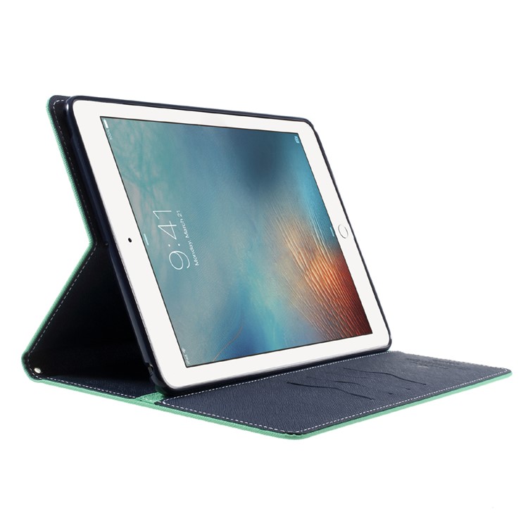 Меркурий GOOSPERY бумажник кожаный чехол Стенд чехол для IPad 9.7-дюйма(2017) - Голубой-4