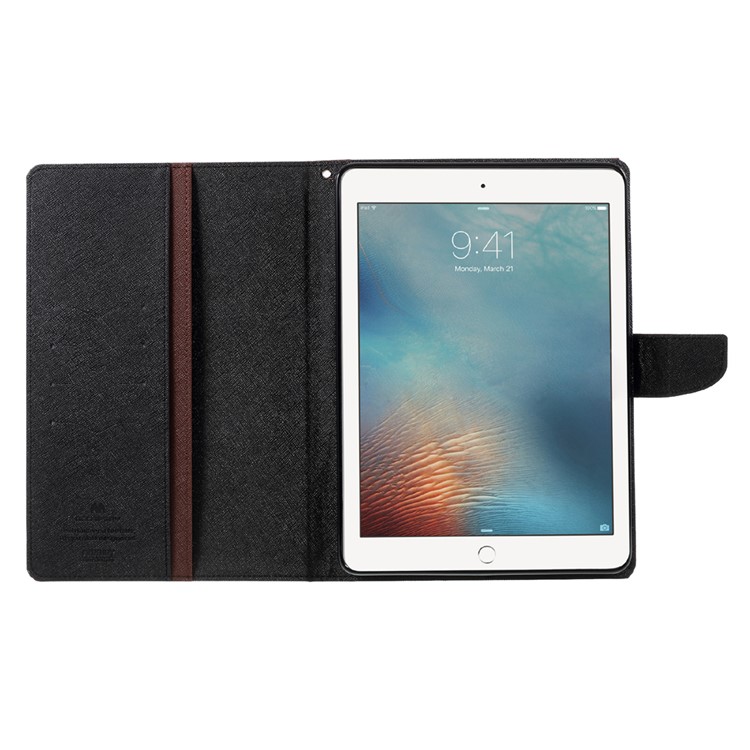 MERCURY GOOSPERY Wallet Leather Case Accessory for iPad 9.7 (2018) / 9.7 (2017) - Coffee-6