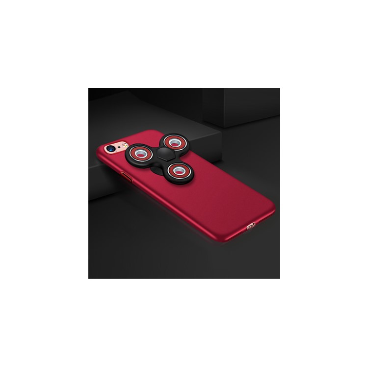Para El Iphone 8 / 7 Spinner Tridáctil Extraíble + Carcasa Trasera Mate Para PC Diseño 2 En 1 - Rojo-1