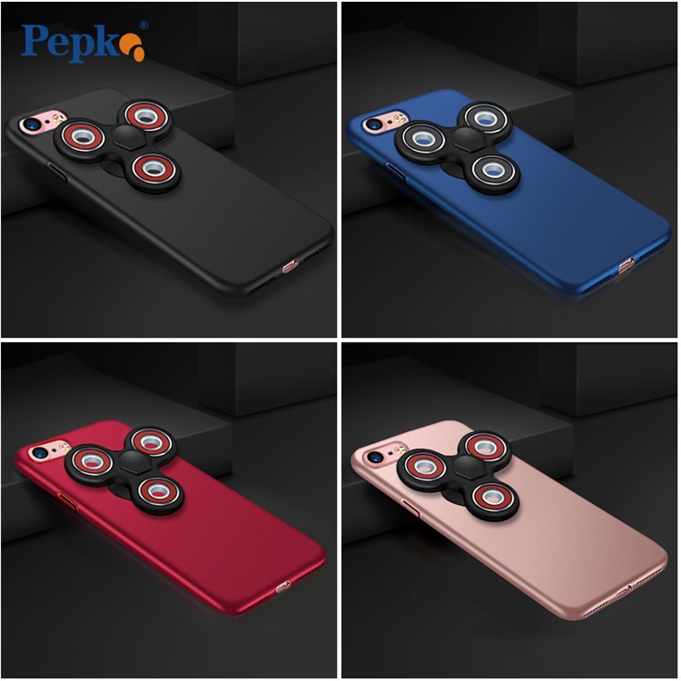 Para El Iphone 8 / 7 Spinner Tridáctil Extraíble + Carcasa Trasera Mate Para PC Diseño 2 En 1 - Rojo-2