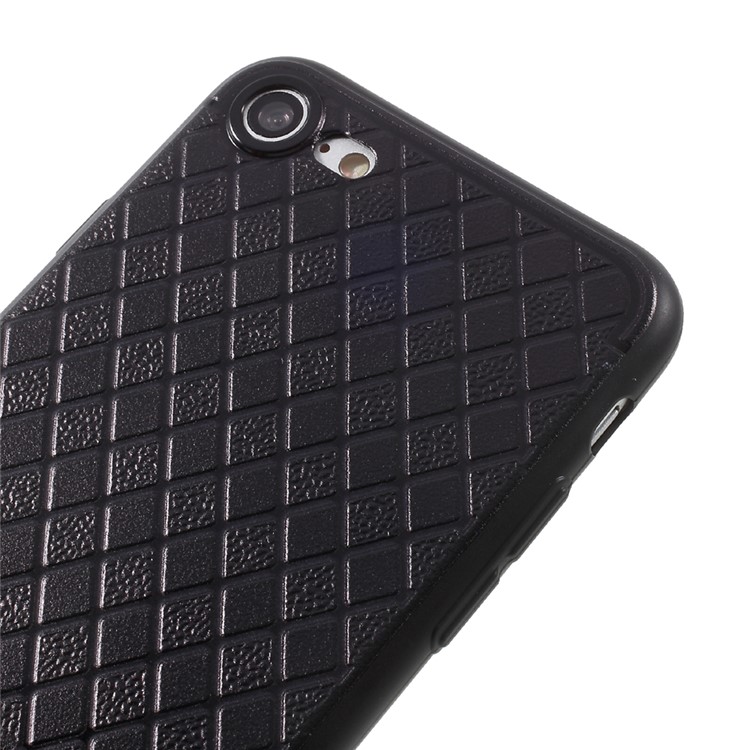 DLONS Grid Series for iPhone 7 4.7 Embossment Soft TPU Case Cover - Black-3