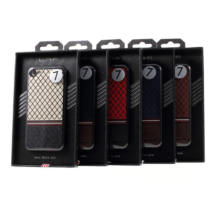 DLONS Grid Series for iPhone 7 4.7 Embossment Soft TPU Case Cover - Black-7