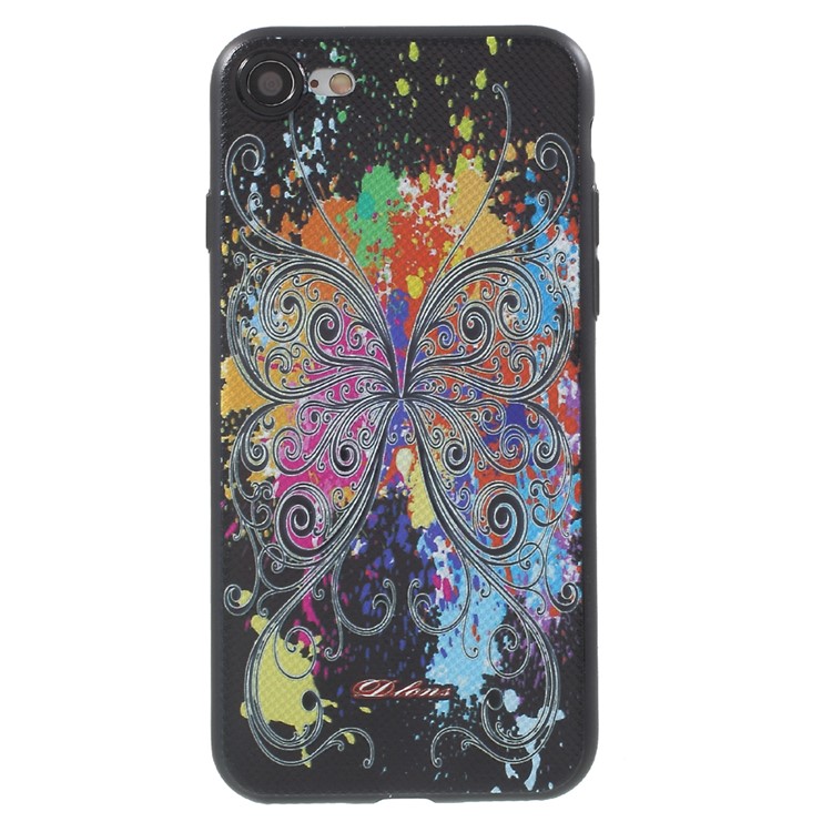 DLONS Charming Butterfly Series Embossing TPU Mobile Case for iPhone 7 4.7 inch - Black-1