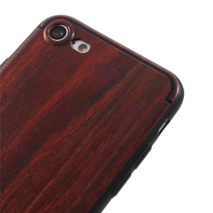 PAILEDOU Wood Pattern TPU Soft Back Case Mobile Accessory for iPhone 7 4.7 inch - Wine Red-4