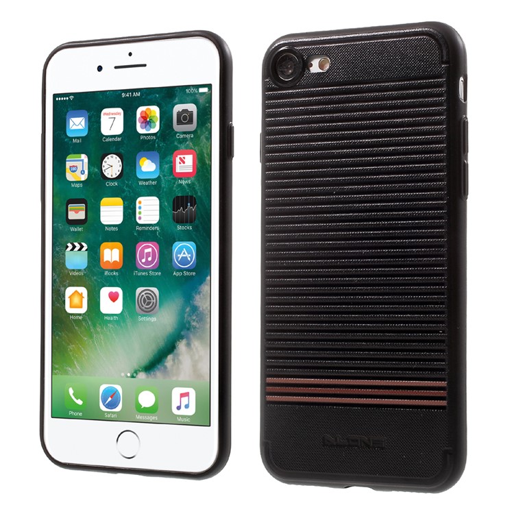 DLONS Fan Series Lines Embossment Soft TPU Cover Case for iPhone 7 4.7 - Black-2