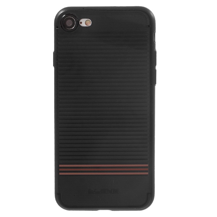 DLONS Fan Series Lines Embossment Soft TPU Cover Case for iPhone 7 4.7 - Black-3