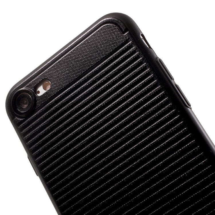 DLONS Fan Series Lines Embossment Soft TPU Cover Case for iPhone 7 4.7 - Black-5