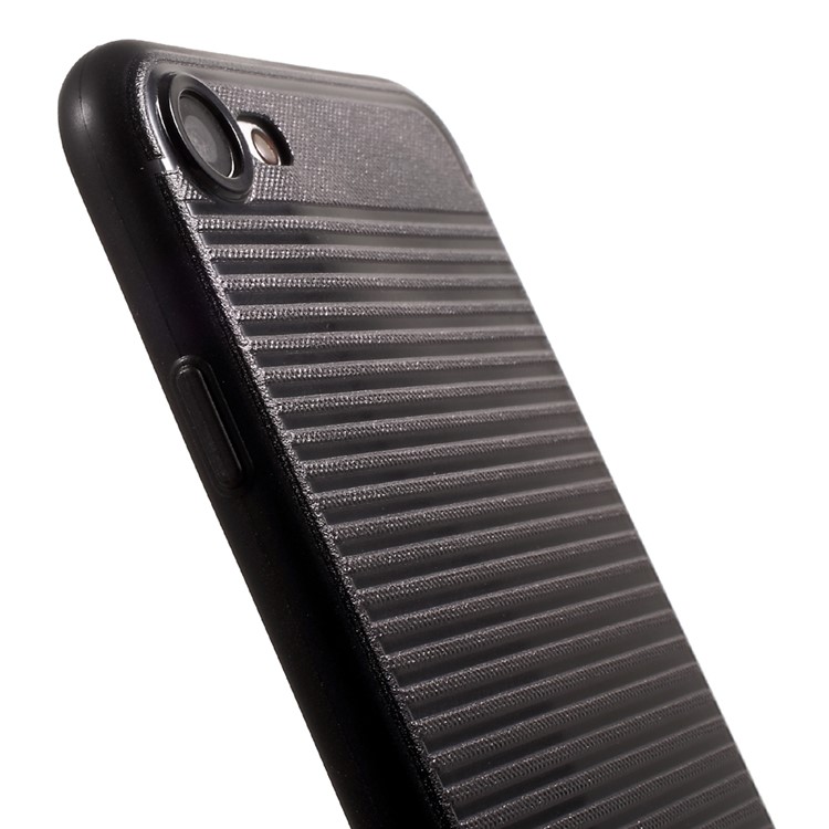 DLONS Fan Series Lines Embossment Soft TPU Cover Case for iPhone 7 4.7 - Black-6