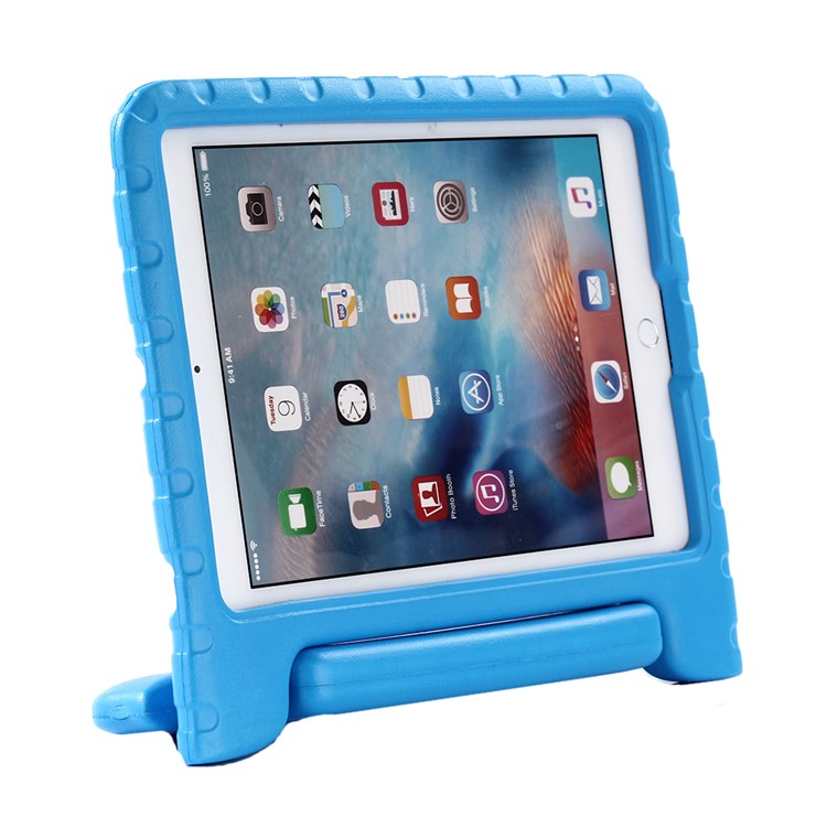 Per IPad Da 9,7 Pollici (2017) / IPad 9,7 Pollici (2018) / IPad Air (2013) / IPad Air 2 Antiurto Ammortizzatore Amichevole EVA Tablet Protection Case Con Supporto Manico - Blu