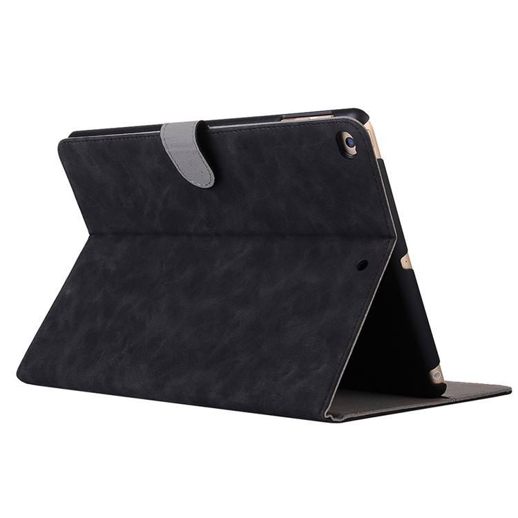 Vintage Wallet Stand Wake & Sleep Leather Tablet Smart Casing for iPad 9.7-inch (2017) - Black-4