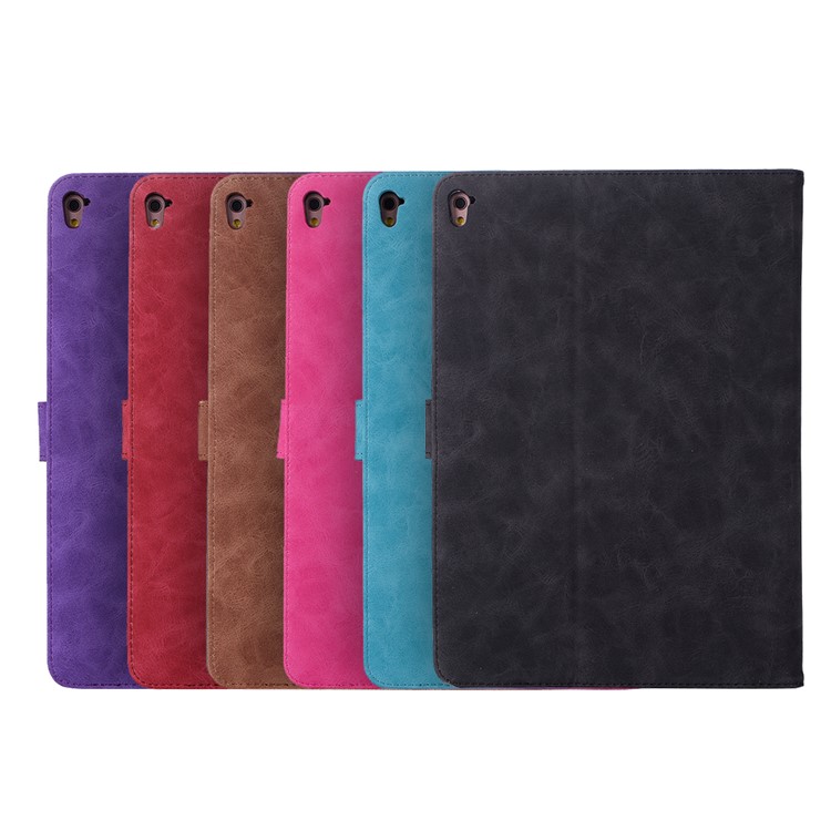 Vintage Wallet Stand Wake & Sleep Leather Tablet Smart Casing for iPad 9.7-inch (2017) - Black-7