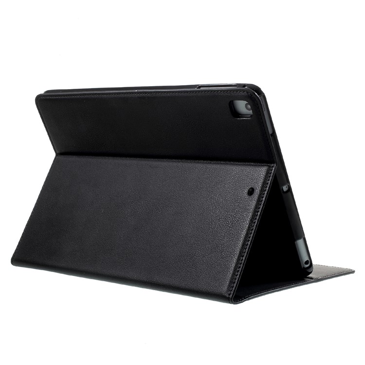 For iPad 9.7-inch (2017) Imprint 3D Pattern Smart Wallet Stand Leather Tablet Case - Blue Wolf-6