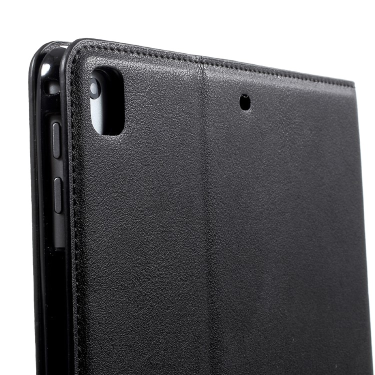 For iPad 9.7-inch (2017) Imprint 3D Pattern Smart Wallet Stand Leather Tablet Case - Blue Wolf-9