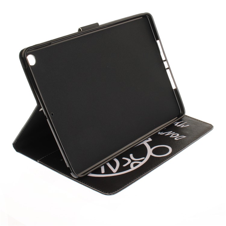 Pattern Printing Wallet Leather Smart Cover for iPad 9.7 (2018) / 9.7 (2017) - Shouting Face and Warning Words-6