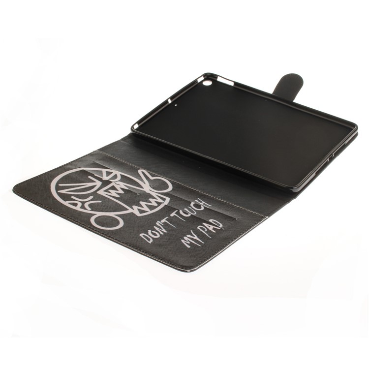 Pattern Printing Wallet Leather Smart Cover for iPad 9.7 (2018) / 9.7 (2017) - Shouting Face and Warning Words-8