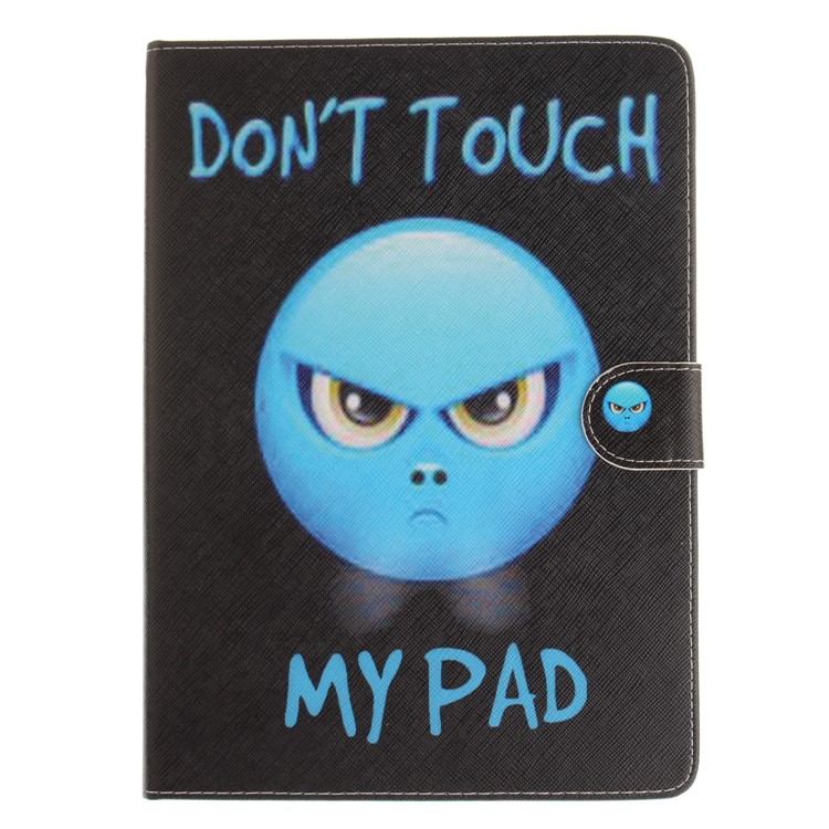 Cubierta de protección elegante de la carpeta del cuero modelado para el iPad 9.7 pulgadas (2017) - no toque mi cojín-2