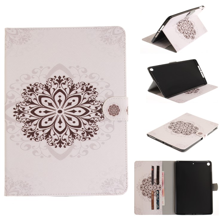 Patterned Smart Stand Leather Cover Case for iPad 9.7 (2018) / 9.7 (2017) - Stencil Pattern-1