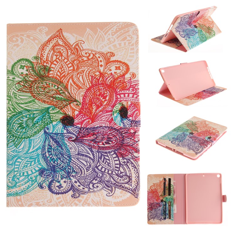 

Pattern Printing Card Slots Leather Stand Case for iPad 9.7 (2018) / 9.7 (2017) - Colorful Paisley
