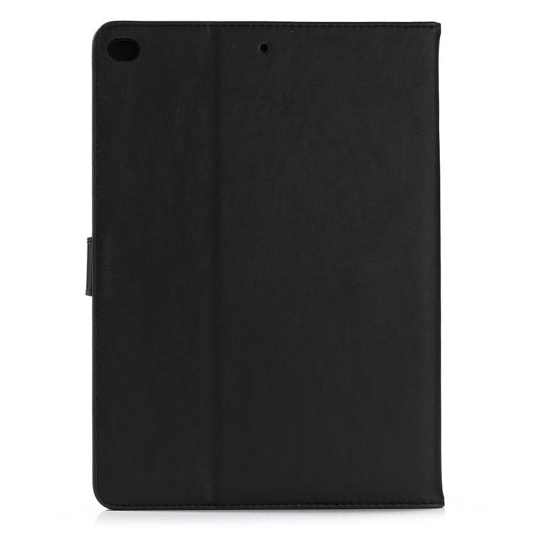 Para IPad 9.7 (2018) / (2017) Retro Crazy Cavalo Textura De Couro Tablet Case Proteção De Canto Folio Estojo - Preto-3