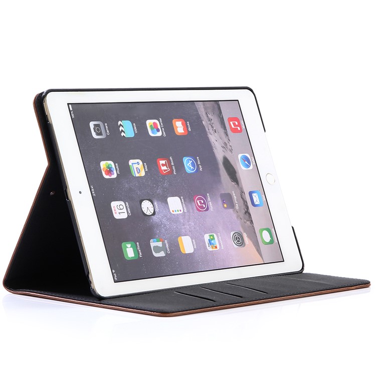 Для Ipad 9,7-дюймовый (2017) Ретро Сумасшедший Кожаный Кожаный Чехол Для Телефона С Подставкой - Коричневый-6