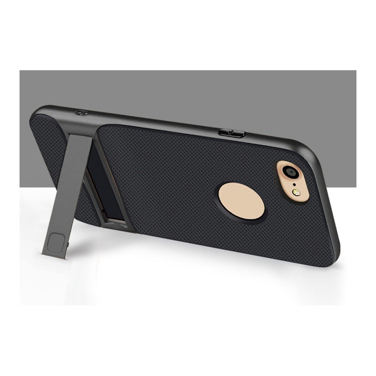 ELEGANCE Griglia modello TPU + PC Kickstand Accessorio per telefono cellulare per iPhone 8 / iPhone 7 4.7 pollici - Grigio-3