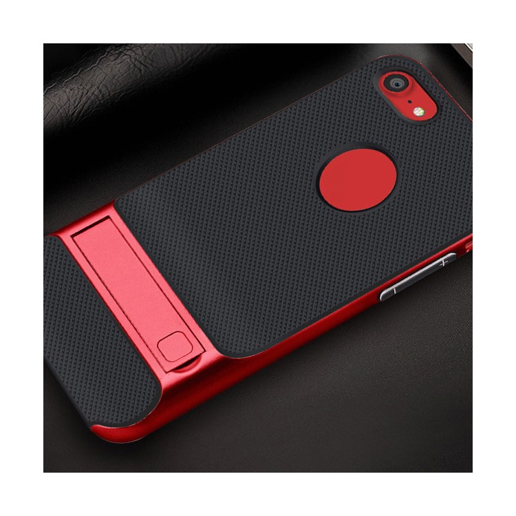 ELEGANCE Griglia modello TPU + PC Kickstand copertura telefono ibrido per iPhone 8 / iPhone 7 4.7 pollici - Rosso-2