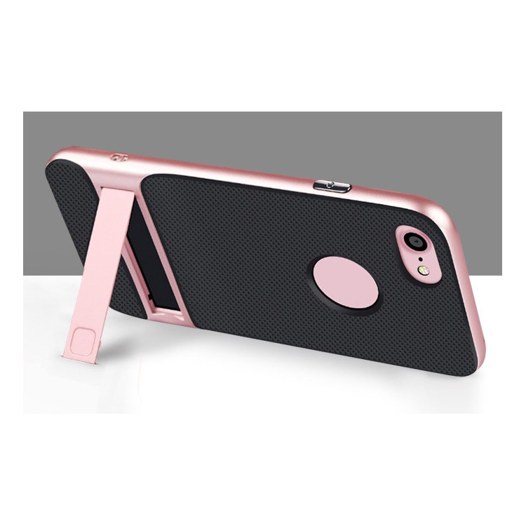ELEGANCE Griglia modello TPU + PC Kickstand Coperchio combinato per iPhone 8 / iPhone 7 4.7 pollici - alzarsi aureo-6