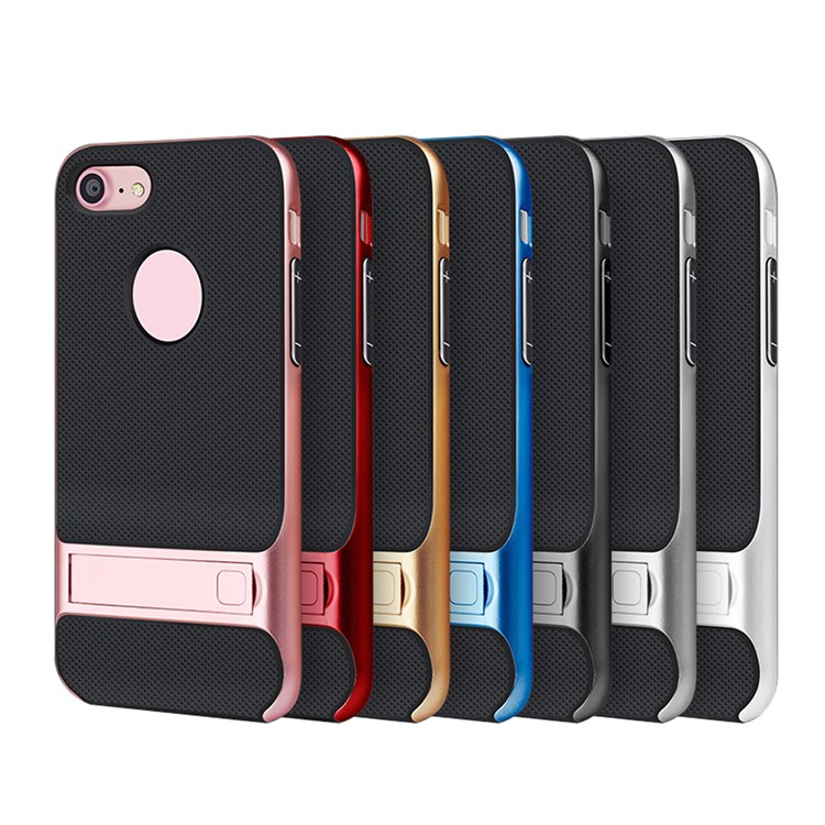ELEGANCE Griglia modello TPU + PC Kickstand Coperchio combinato per iPhone 8 / iPhone 7 4.7 pollici - alzarsi aureo-7