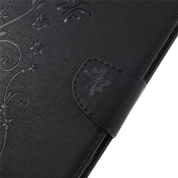 Imprinted Butterfly Flowers Wallet Leather Stand Tablet Case for iPad mini 5 - Black-10