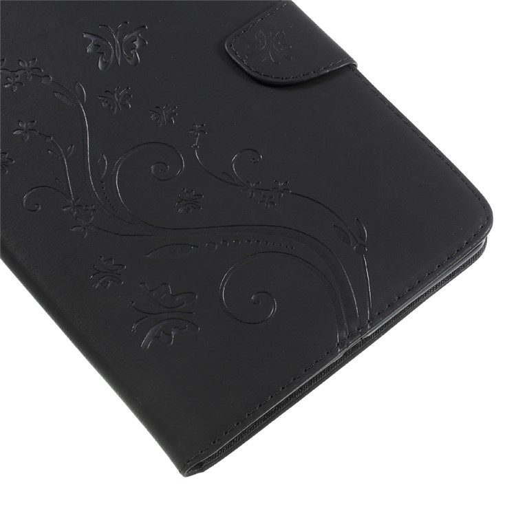 Imprinted Butterfly Flowers Wallet Leather Stand Tablet Case for iPad mini 5 - Black-8