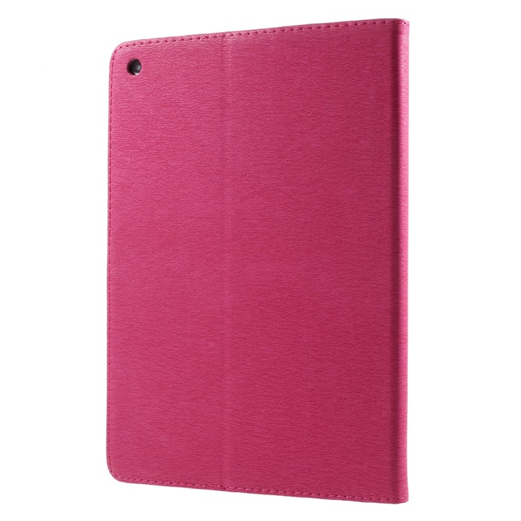 For iPad 9.7 inch (2017) Imprinted Butterfly Flowers Wallet Leather Tablet Shell Cover with Stand - Rose-3