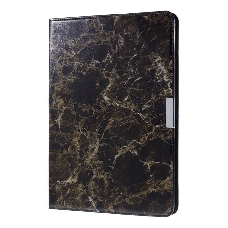 Marble Pattern Wallet Stand Leather Smart Sleep Case for iPad 9.7 (2018) / 9.7 (2017) - Black-2